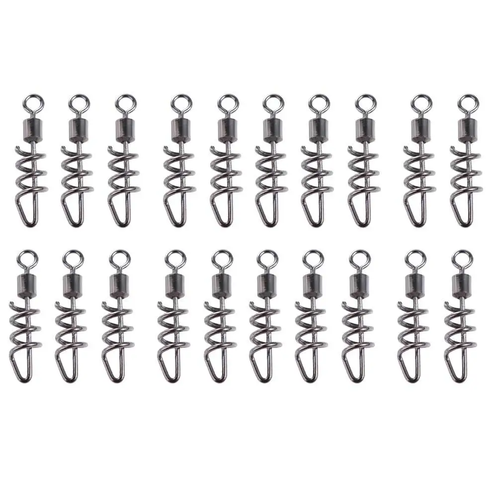 20Pcs 2#-10# Fishing Rolling Swivel Stainless Steel Flexible Rotation 8-Shape Connect Ring Durable Quickly Entering The Water