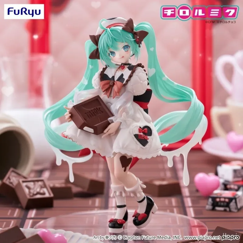 FURYU Trio-Try-iT Hatsune Miku Tirol Choco Milk Ver Official Prize Figure PVC ABS Non Articulated Vocaloid Collectible Cartoon