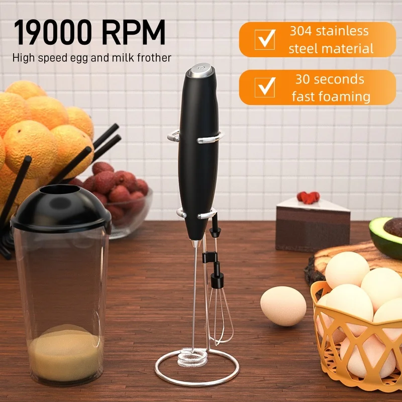 Handheld Milk Frother Egg Beater 19000 rpm High Speed ​​Electric Mixer Beverage Foam for Jam Cappuccino Egg Kitchen Tools