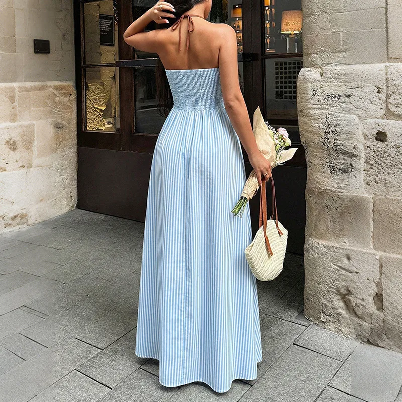 Elegant Printed Dress - Perfect for Parties & Travel | Various Deep Veck Long Dress