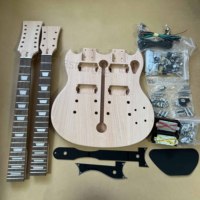 DIY double-ended SG rosewood guitar body with rosewood neck featuring a unique style electric guitar set Free Shipping