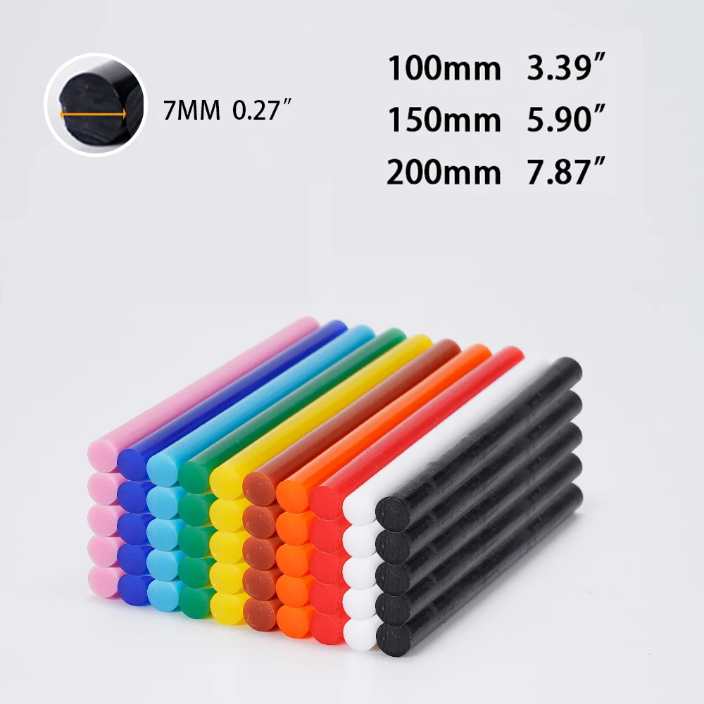 7mm Colorful Hot Melt Glue Stick High Viscosity Silicone Stick Handmade Diameter Household DIY Glue Rods Silicone Bars For Gun