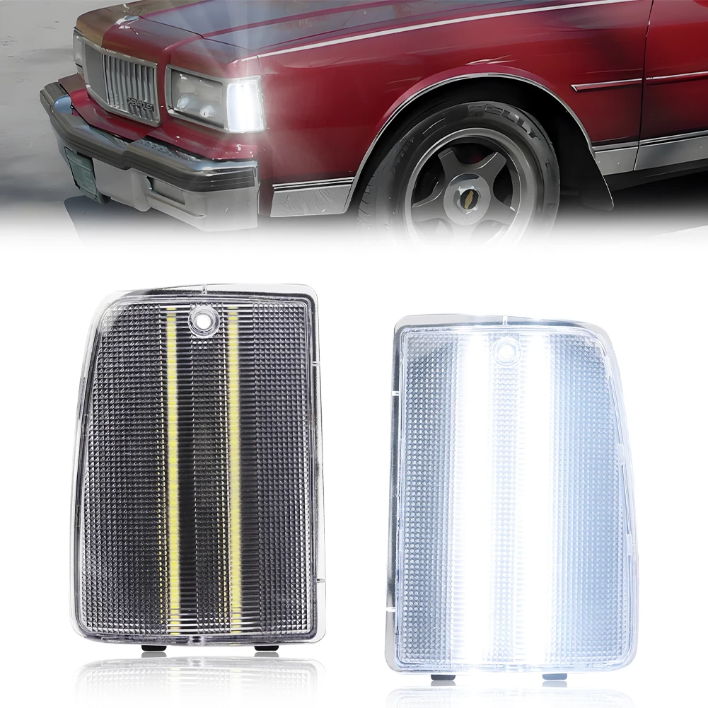 

2PCS Front Corner Light Side Marker Light Turn Signal Light Parking Light W/LED For 1987 1988 1989 1990 Chevrolet Caprice