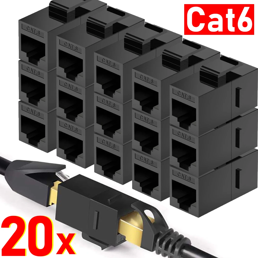 RJ45 Coupler CAT6 Connector Ethernet Extender Female To Female Keystone Jack Cat6 High-Speed Internet Cable Adapters