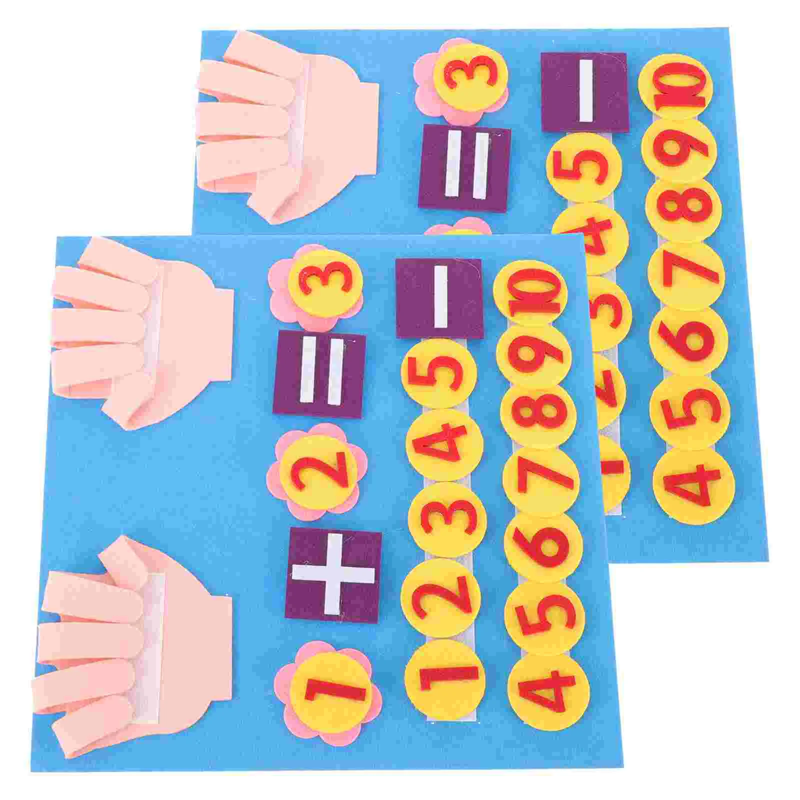 2 Sets Digital Felt Finger Toys Toddler Child Add and Subtract Math Board Match Early Educational