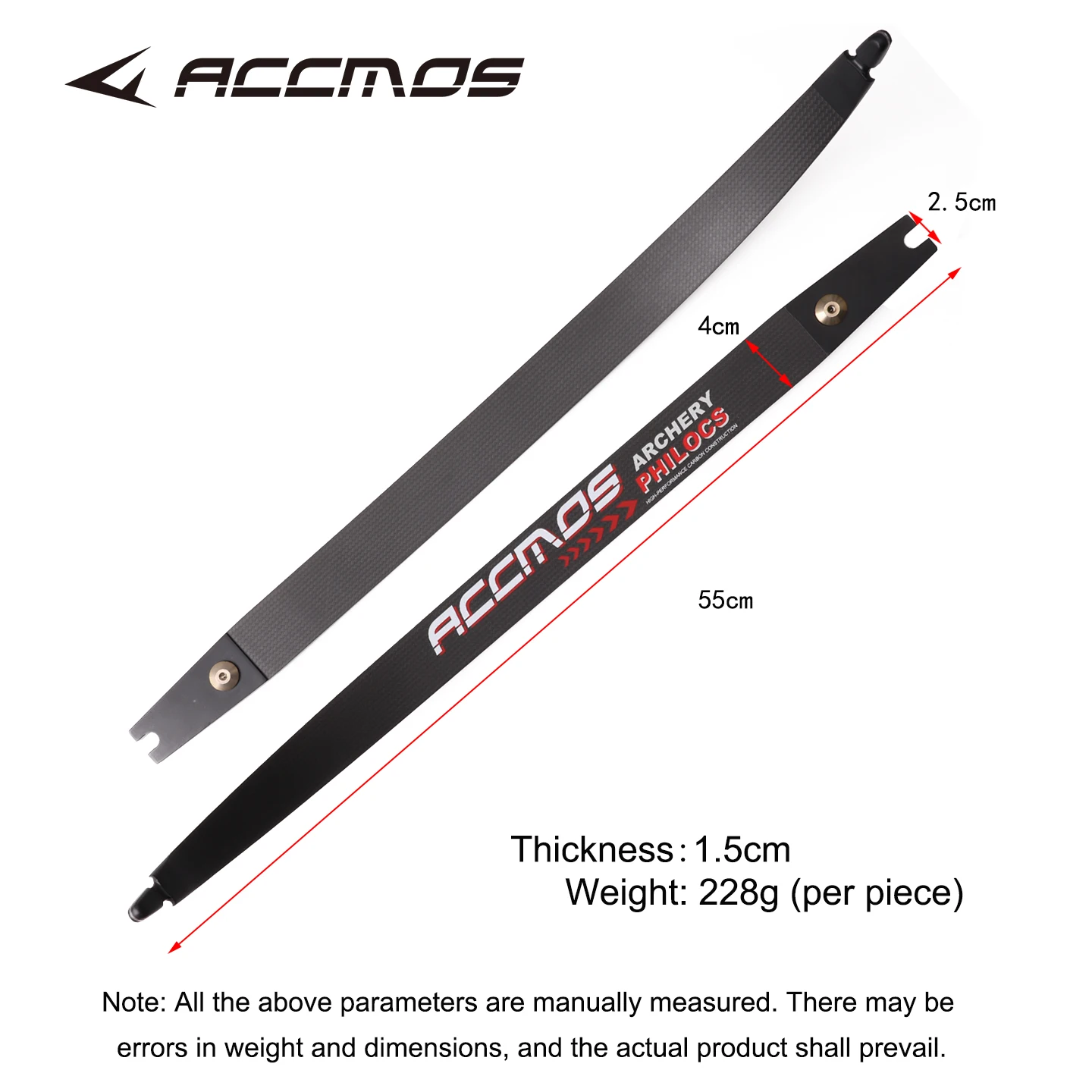 Moldura integrada de Meilie recurvo de hoja de carbono ACC, pieza de arco recurvo, pieza de arco de fibra de carbono, proceso CNC de interfaz General ILF
