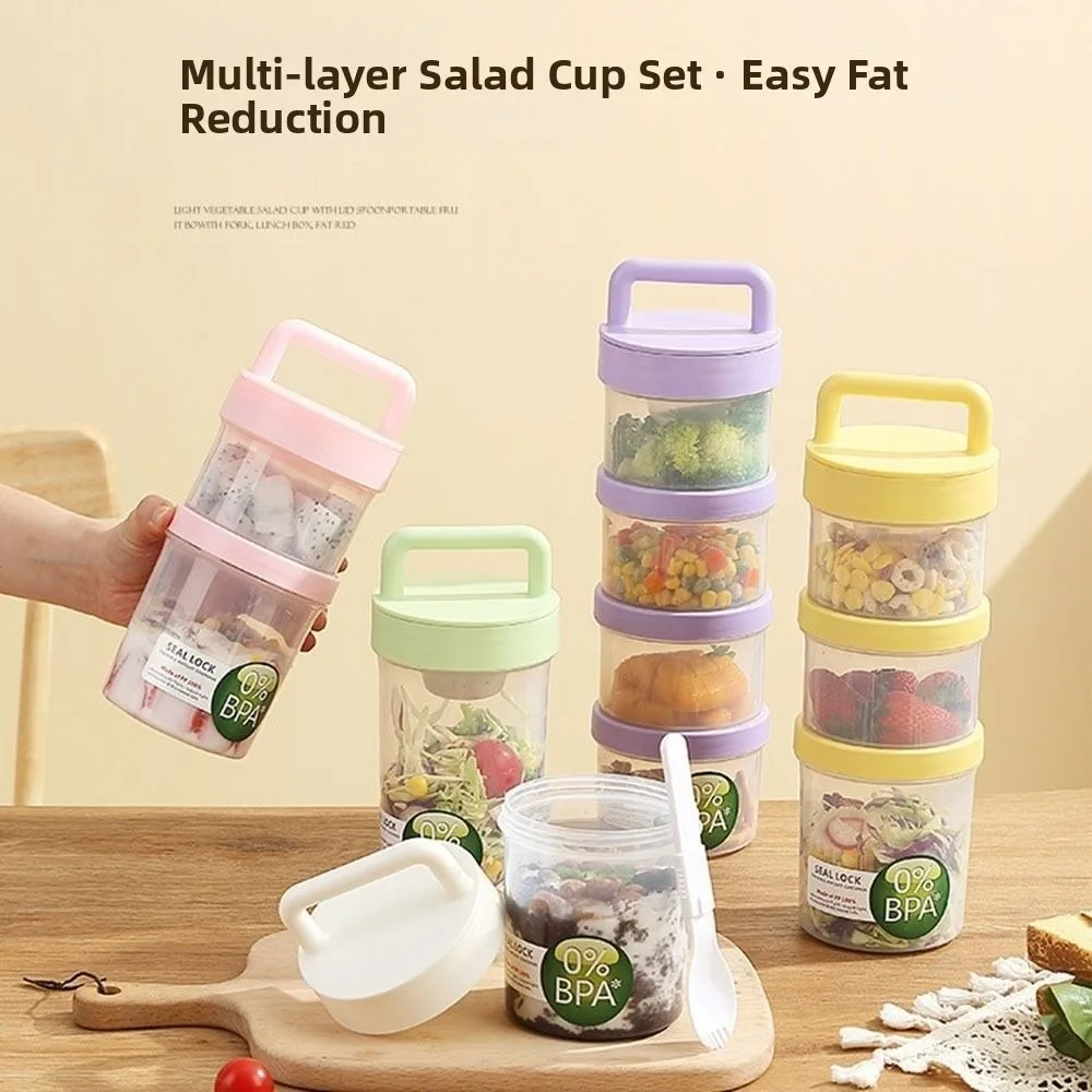 Food Storage Leak-proof Yogurt Cups BPA Free Stackable Salad Cups Reusable with Lid Fruit Salad Cup Picnic