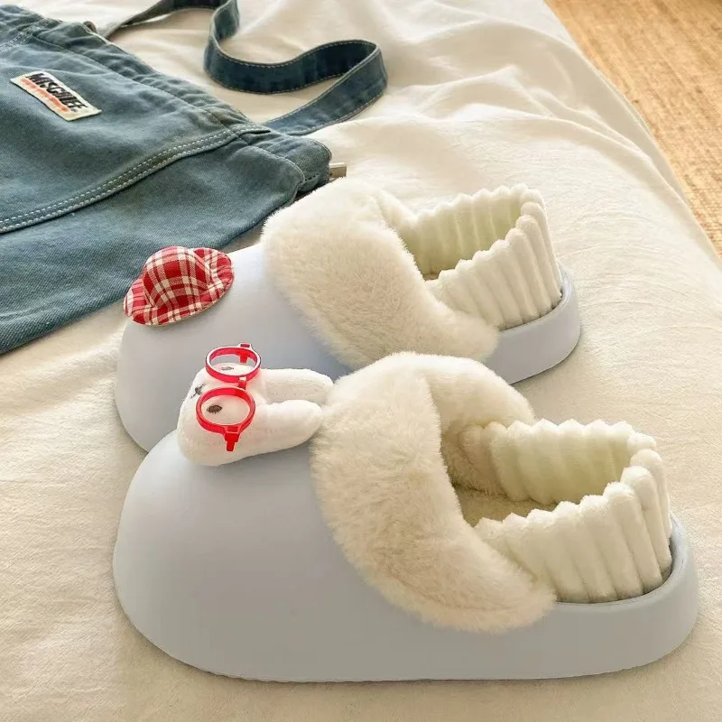 Nieuwe Kawaii Nijntje Konijn Warme Katoenen Slippers Cartoon en Fluwelen Antislip Lichtgewicht Baotou Slippers Kinderfestival Cadeau