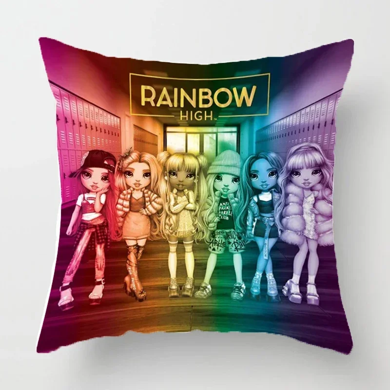 Anime Dakimakura Cover Rainbow High Doll 45x45 Pillow Covers Cushion Pillowcase Cushions Home Decor Case Sofa Pillow Decorative