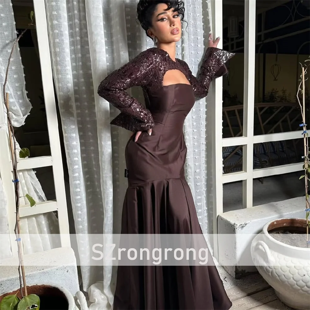 Vestido verde largo modesto cuello barco satén vestido de noche sin espalda para novia vestido de fiesta largo con capa desmontable personalizado