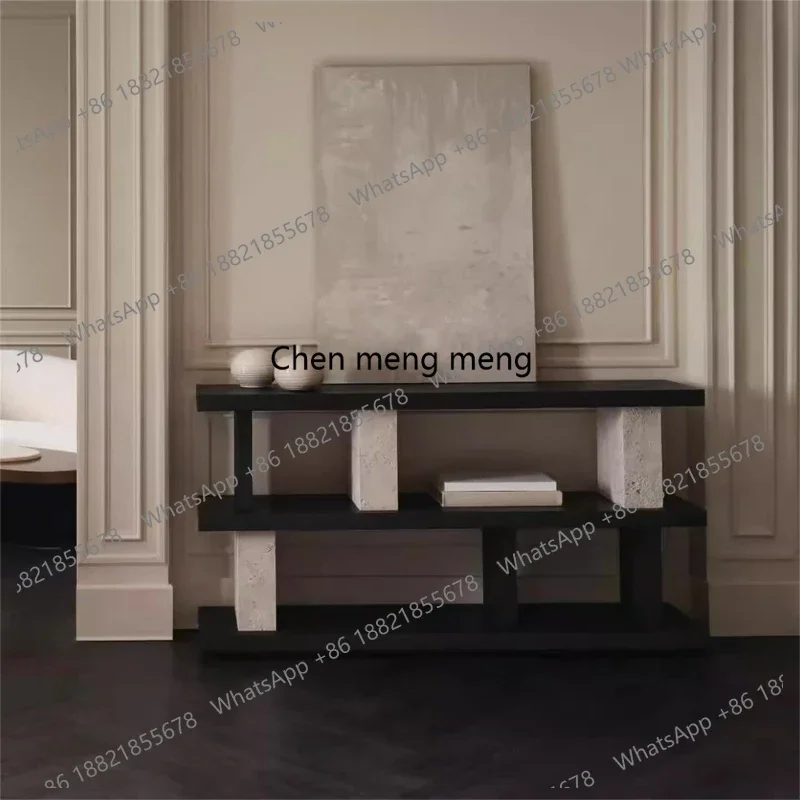 

Entrance table Modern simple shelf Living room decoration table, travertine bookshelf Entrance