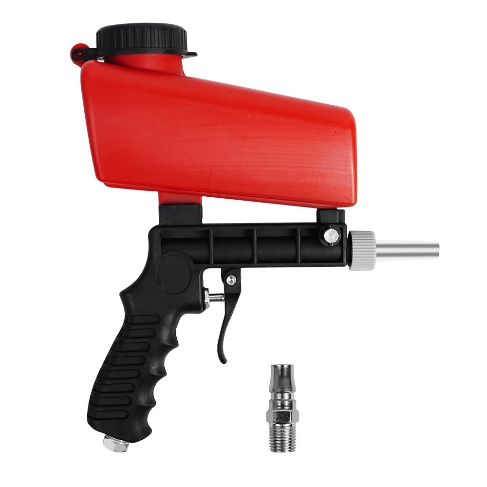 Adjustable Pneumatic Sandblasting Gun 90Psi Portable Home Sand Blasting Machine Cordless Gravity Small Handheld Air Tool
