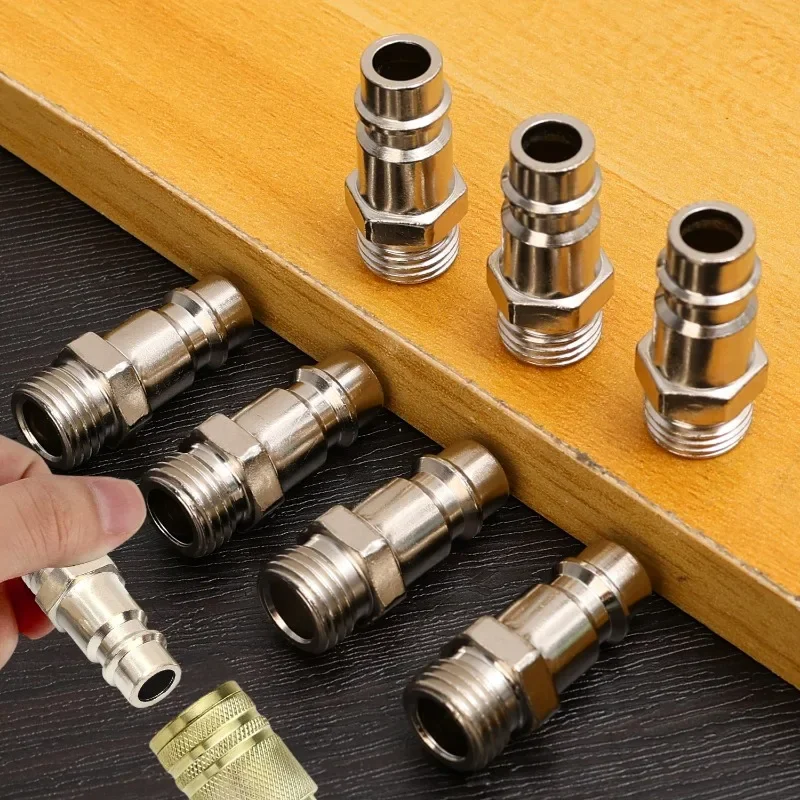 6Pcs/lot EU Pneumatic Connector For Air Hose Fittings Coupling Compressor Euro Quick Release Fitting with Male 1/4" BSP Thread view 2