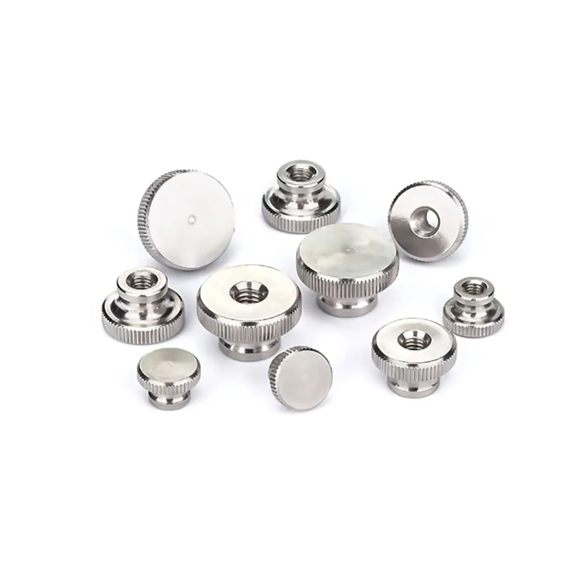 Stainless Steel High Head Knurled Hand Tighten Nuts - Step Nuts Advertising Decorative Nails Blind & Through Holes M3-M12