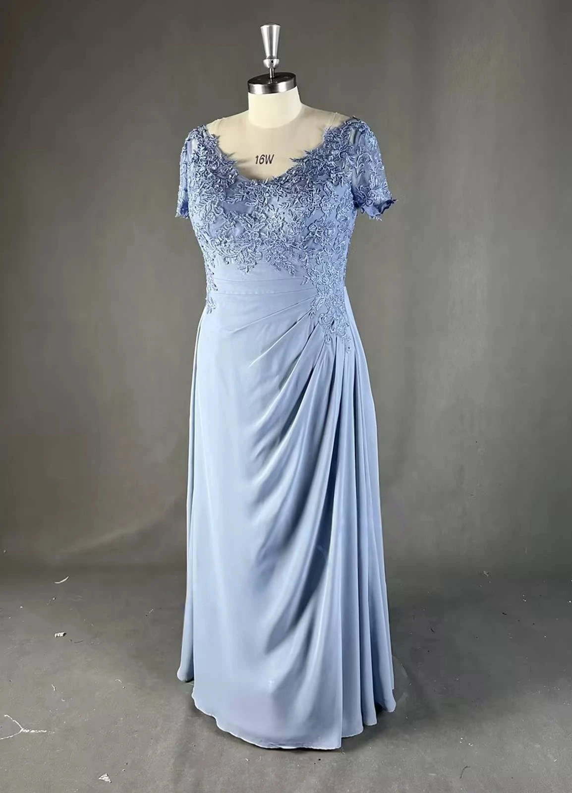 Plus Size Mother of The Bride/Groom Dresses for Wedding Short Sleeve Chiffon Formal Evening Party Gowns