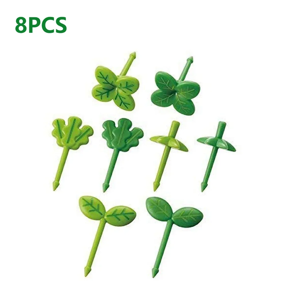 8pcs Fruit Fork Toothpick Four-leaf Clover Plastic Decoration Lunch Box Bento Food Picks Dessert Fork Bento Box Accessories