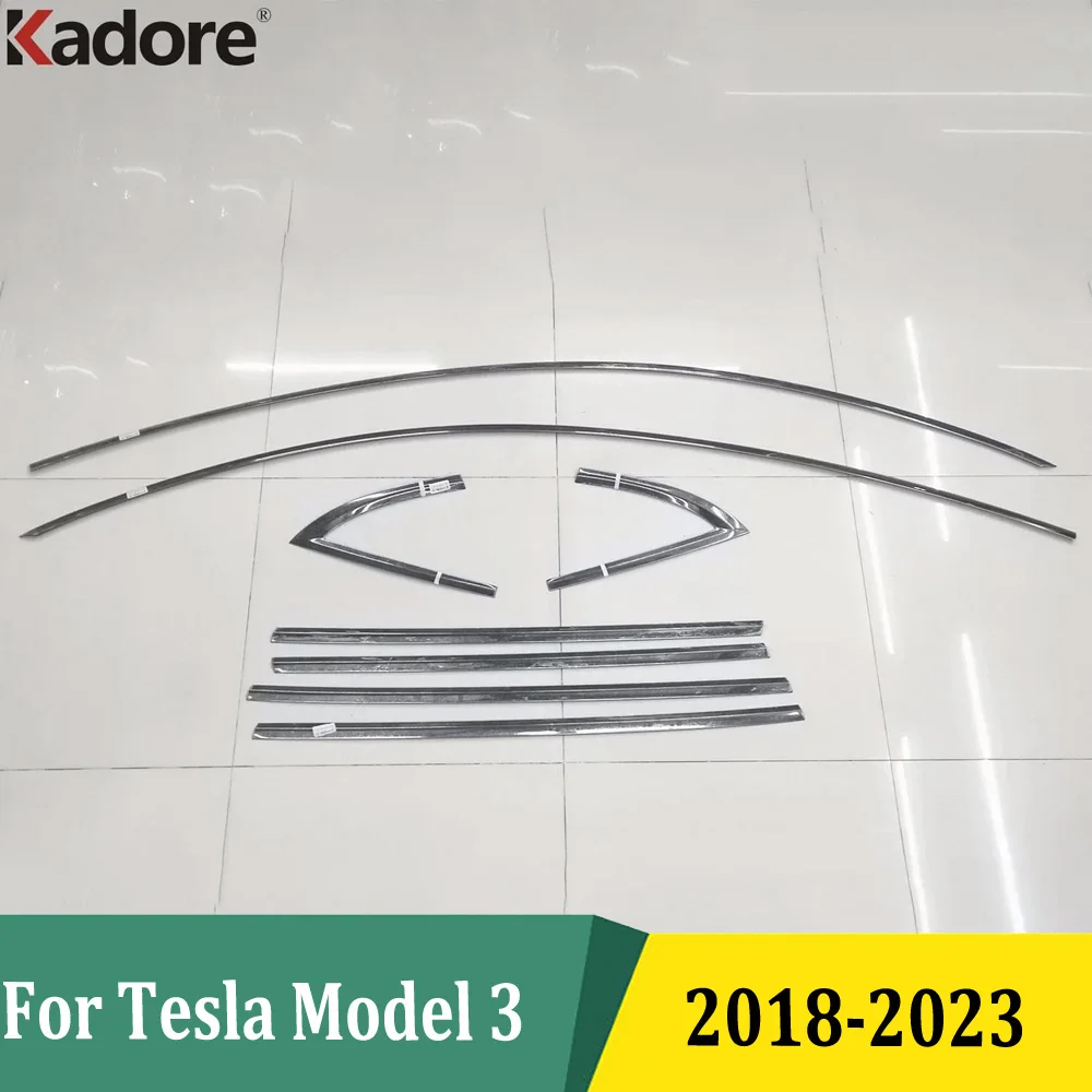 

For Tesla Model 3 2018-2021 2022 2023 Window Sill Moulding Cover Trim Sticker Bezel Frame Exterior Accessories Stainless Steel