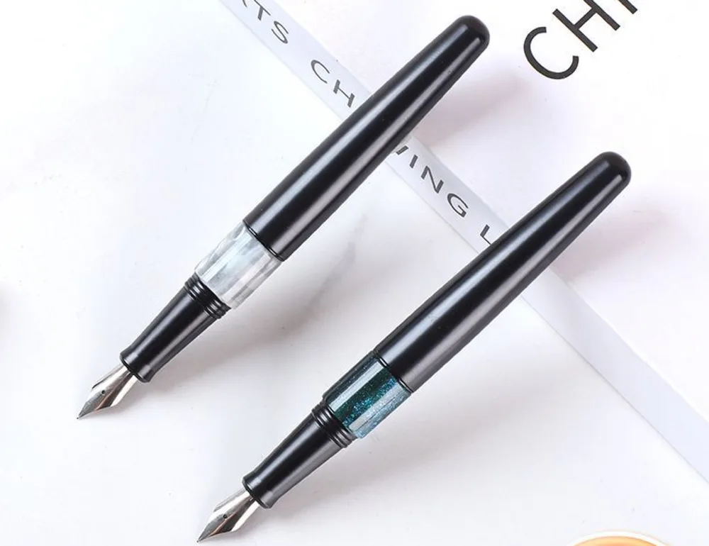 

New Style Fountain Pen For Calligraphy Practice, Agate Stone Medium Ring, No Clip Pen