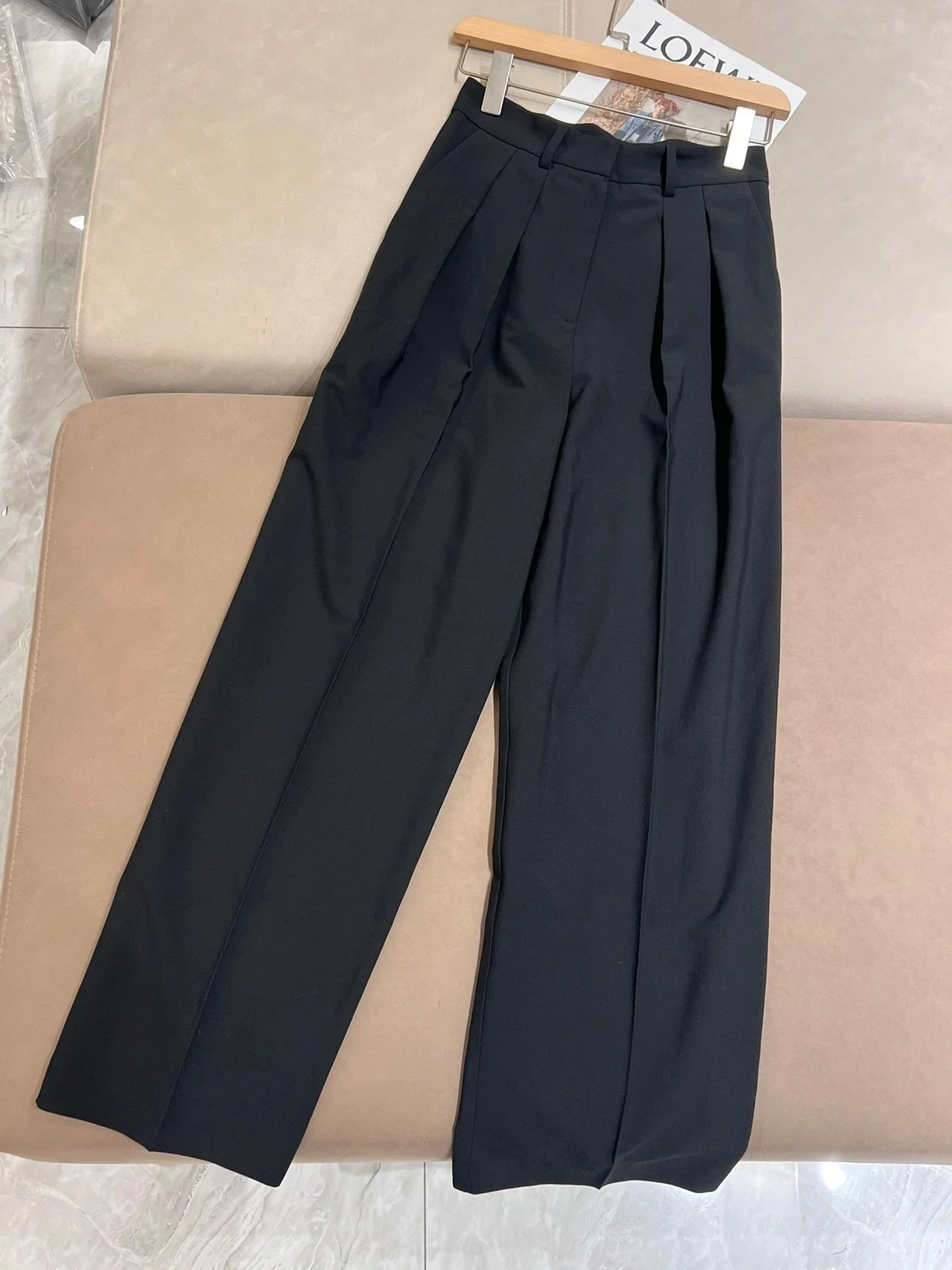 Minimalist high waist tailored office casual trousers