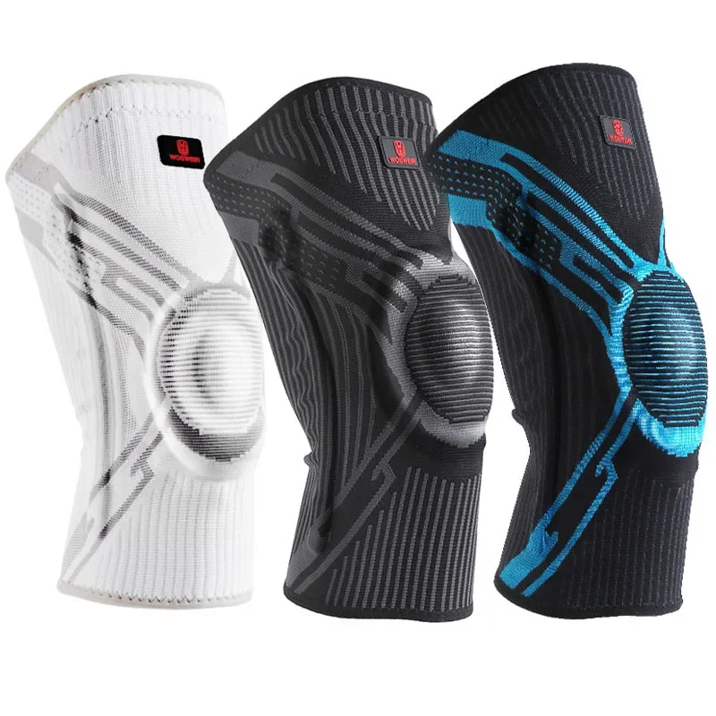 1/2PCS Silicon Padded Basketball Knee Pads Patella Brace Kneepad Joint Support Fitness Compression Sleeve Protector Cycling bib