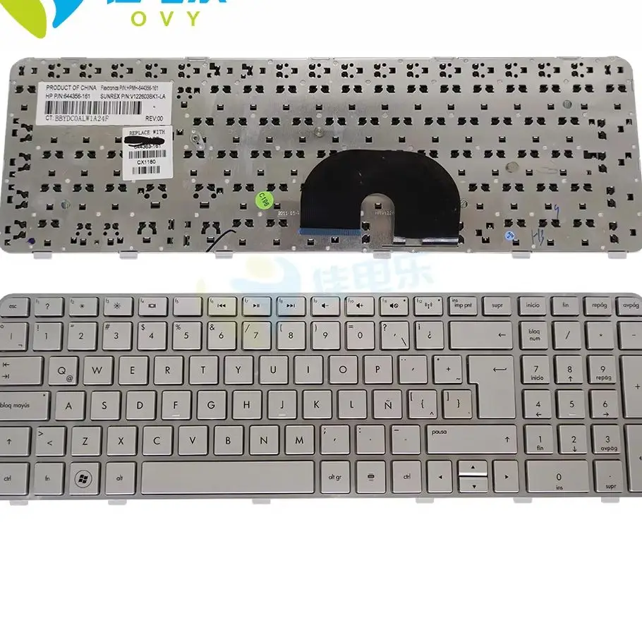 Latin Spanish Keyboards For HP Pavilion DV6-6000 DV6-6100 6128CA DV6-6090 DV6-6B00 DV6-6C00 Slver Keyboard 644363-161 644356-161