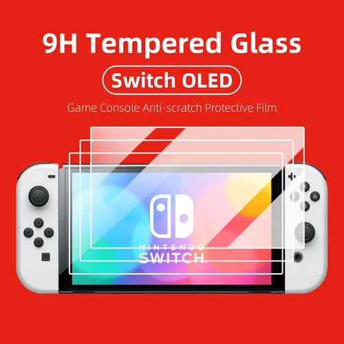 닌텐도 스위치용 강화 유리, OLED 라이트 스크린 보호대, 게임 컨트롤러 보호 필름 액세서리, 9H