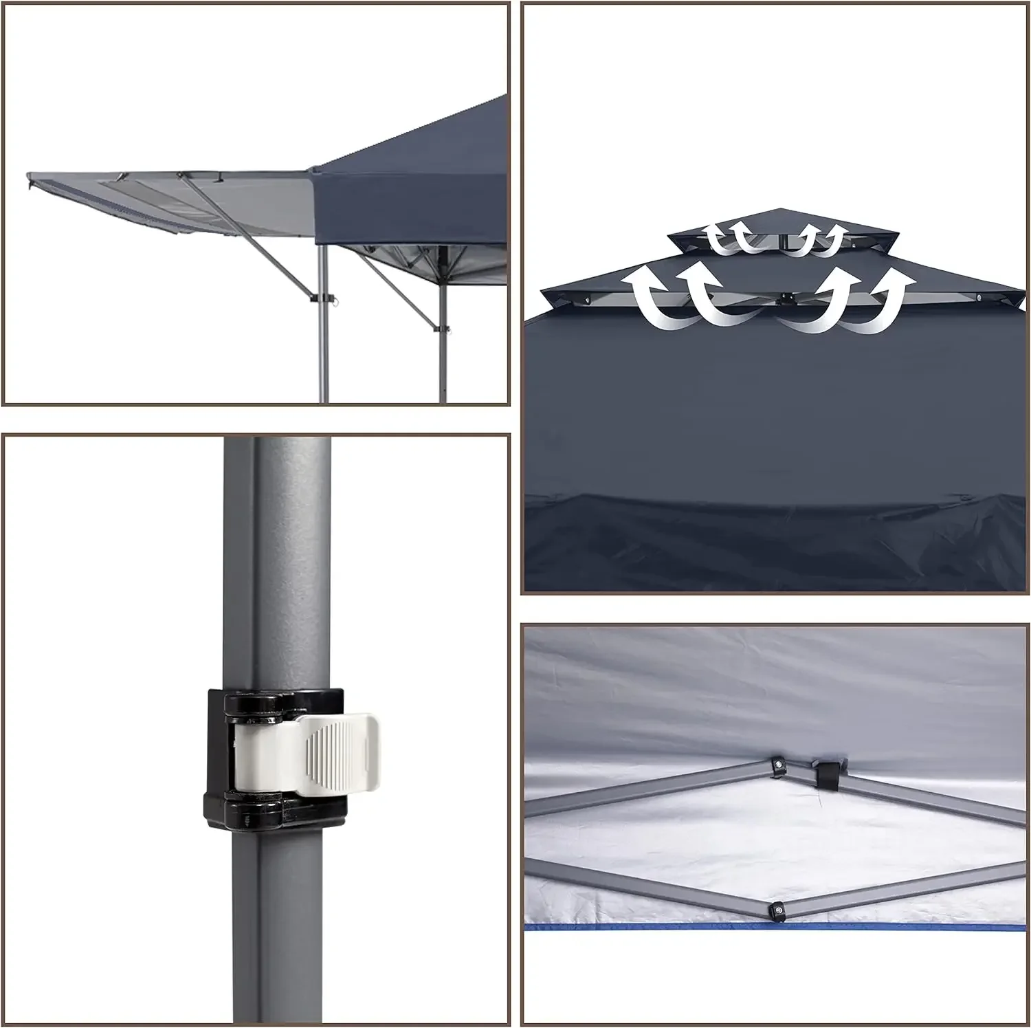 Pop Up Gazebo with 3-Tier Canopy