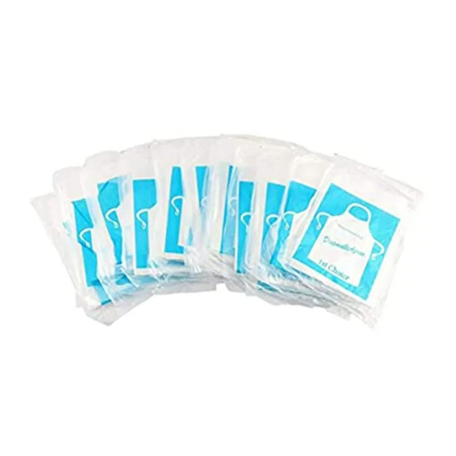 

Parts Express 50 Pcs Clear Plastic Polyethylene Waterproof Disposable Aprons For Cooking, Painting