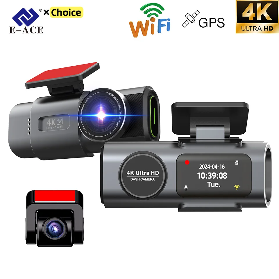 Dashcam Mini 4K UHD GPS Wifi cámara grabadora 24H estacionamiento lente Dual con 1080P caja negra cámara de visión nocturna Deadpool