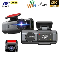 Dashcam Mini 4K UHD GPS Wifi Camera Recorder 24H Parking Dual Lens Optional 1080P Black Box Rearview Camera Night Vision