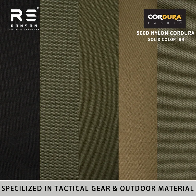 

100% Nylon Polyamide PU Coated Cordura Fabric 500D H01#Black Infrared Treatment Durable Use for Tactical Gear Equipment WR+NIR