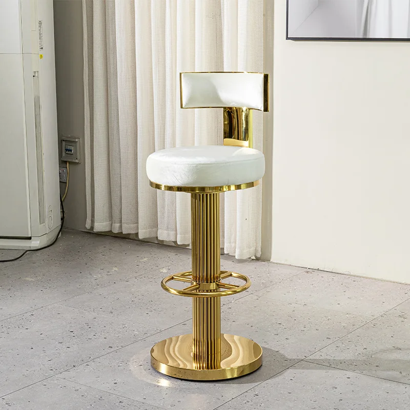 

High chair Bar Casino light luxury Designer Stainless steel stool Commercial