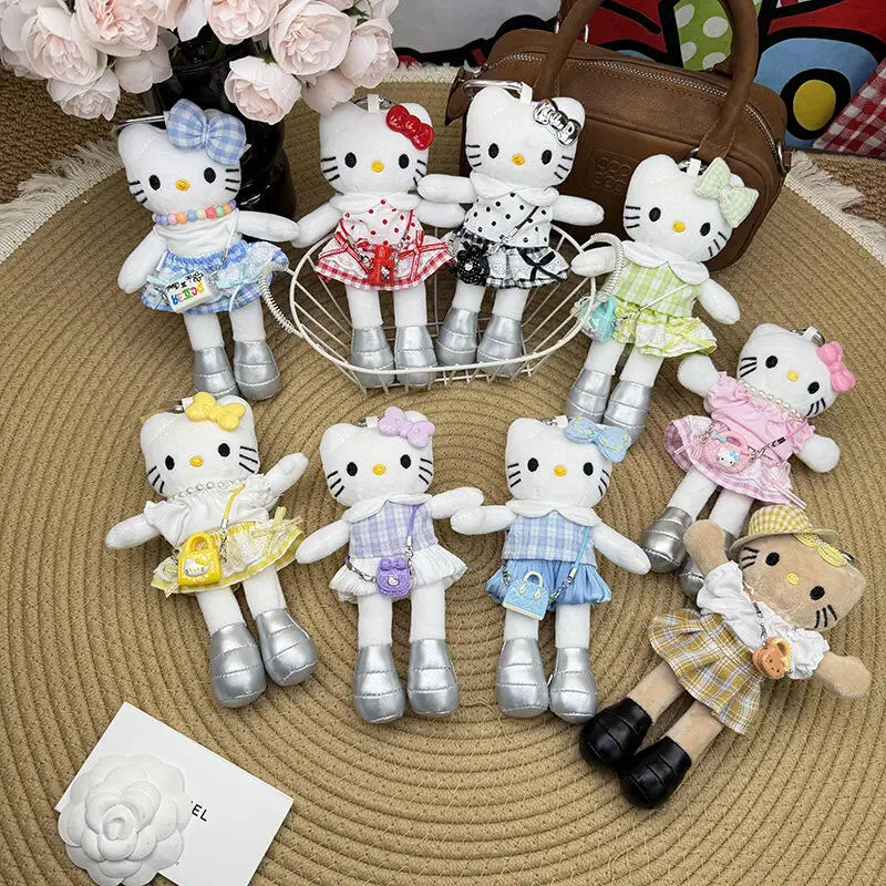 kawaiihellokitty-floral-strap-short-skirt-long-leg-plush-pendant-dress-changeable-outfit-ins-style-doll-backpack-keychain-decor