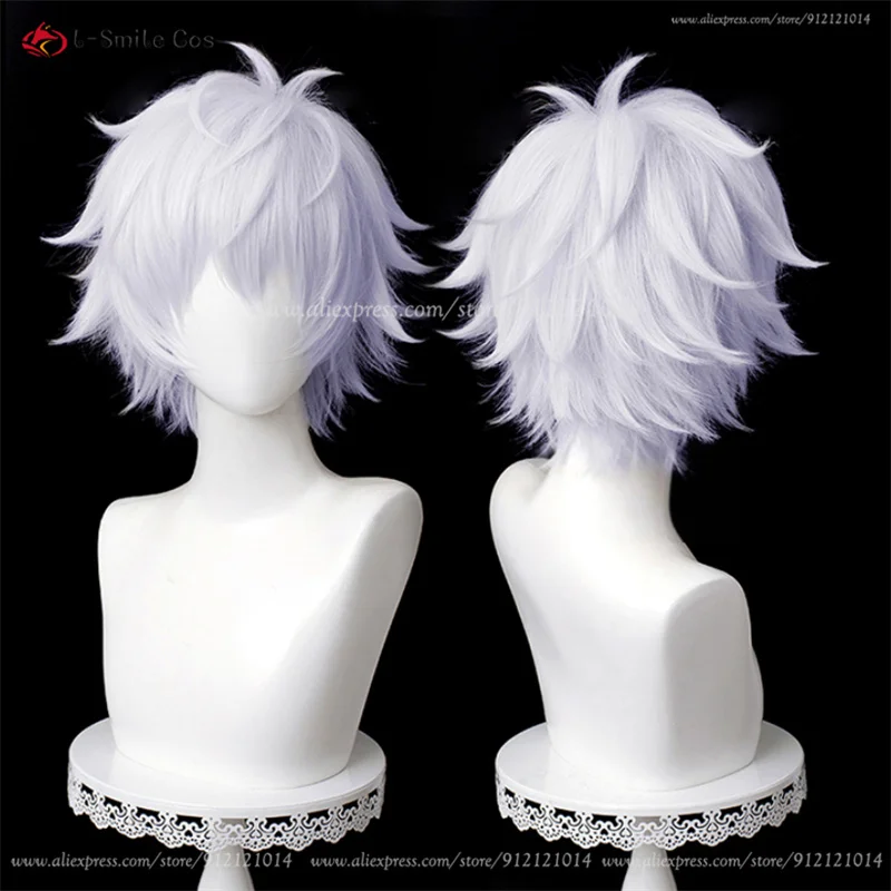 2 Styles Gojo Satoru Cosplay Wig Silver Purple Short Anime Wigs With Glasses Eyepatch Heat Resistant Hair Party Accessory Wigs