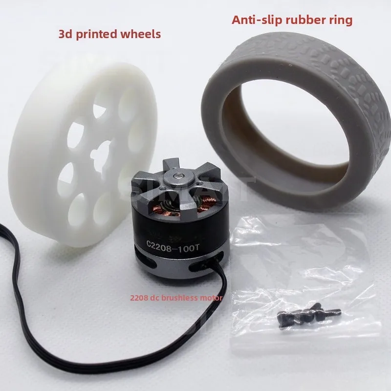 2208 Brushless Motor with Tire Magnetic Encoder, Wheel Hub Motor Anti-skid Trolley Wheel Foot Robot Technology Production