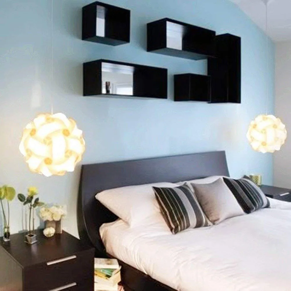 ZK20 Modern Creative IQ DIY Puzzle Light Nordic Pendant Lamp Shade Decoration Chandelier Hanging Lighting （self-install）