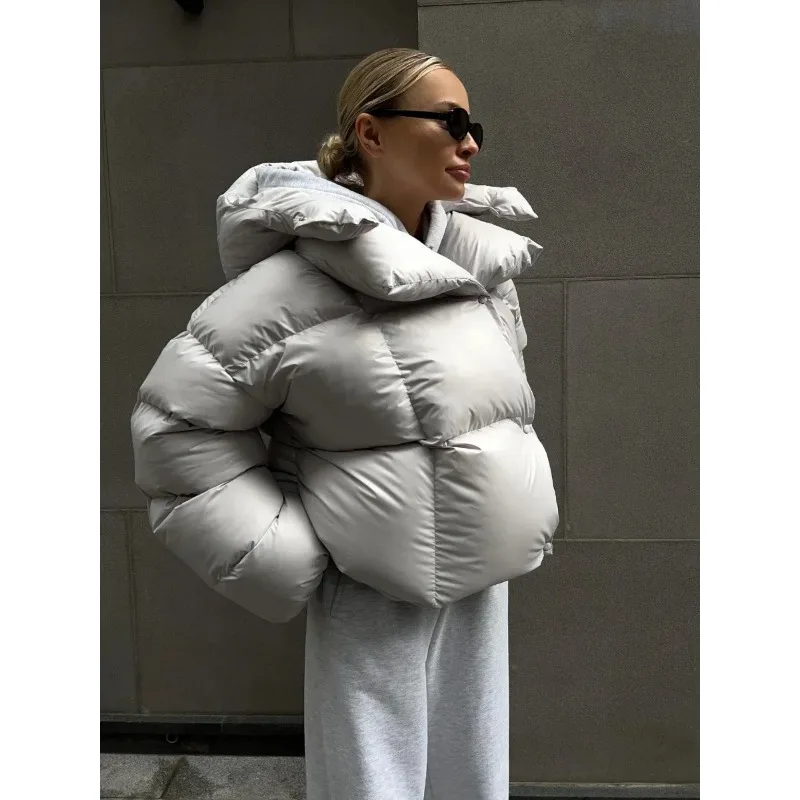 2025 NEW  Winter Warm Cotton Puffer Jackets Women's Loose Parkas Coat Vintage Bread Jacket Outwear Office Ladies Quilted Jacket - Image 4