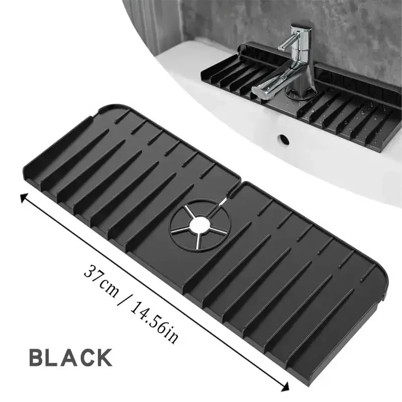 Silicone Faucet Mat Dish Soap Sponge Holder Sink Kitchen Countertop Drying Mat Bathroom Kitchen Sink Splash Guard Drain Pad view 4