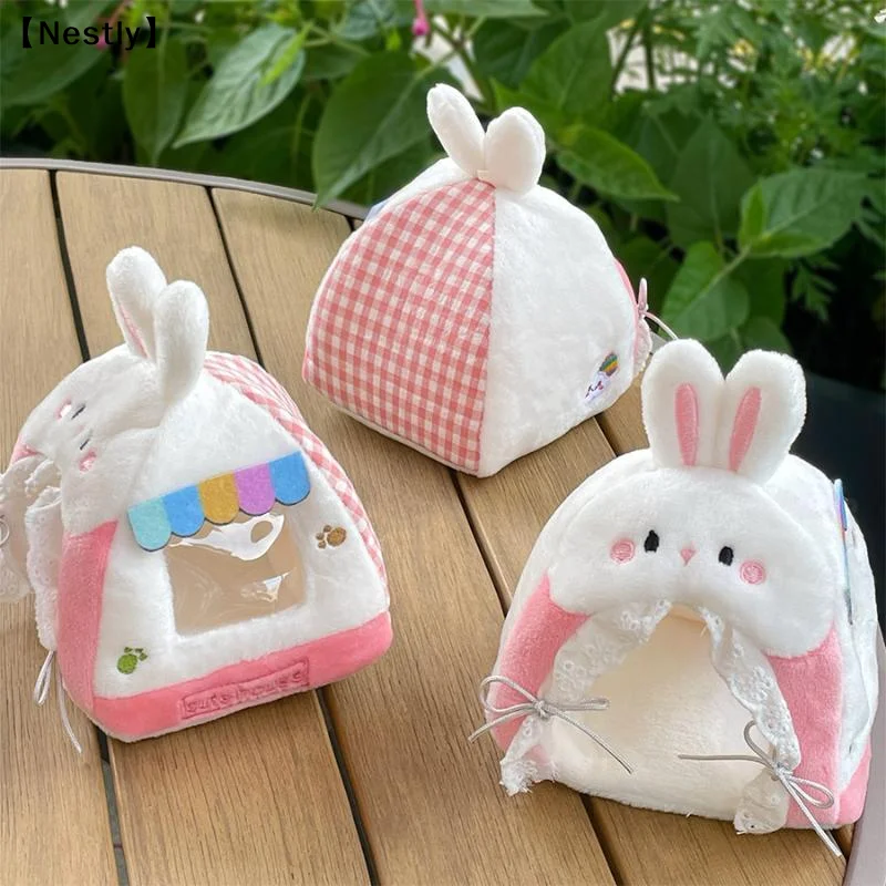 Plush Rabbit Doll Tent Dollhouse Mini Soft Fluffy Plush Tent Decor Micro Scene Layout Ornament Small Pet Soft Plush Nest〔Nest〕