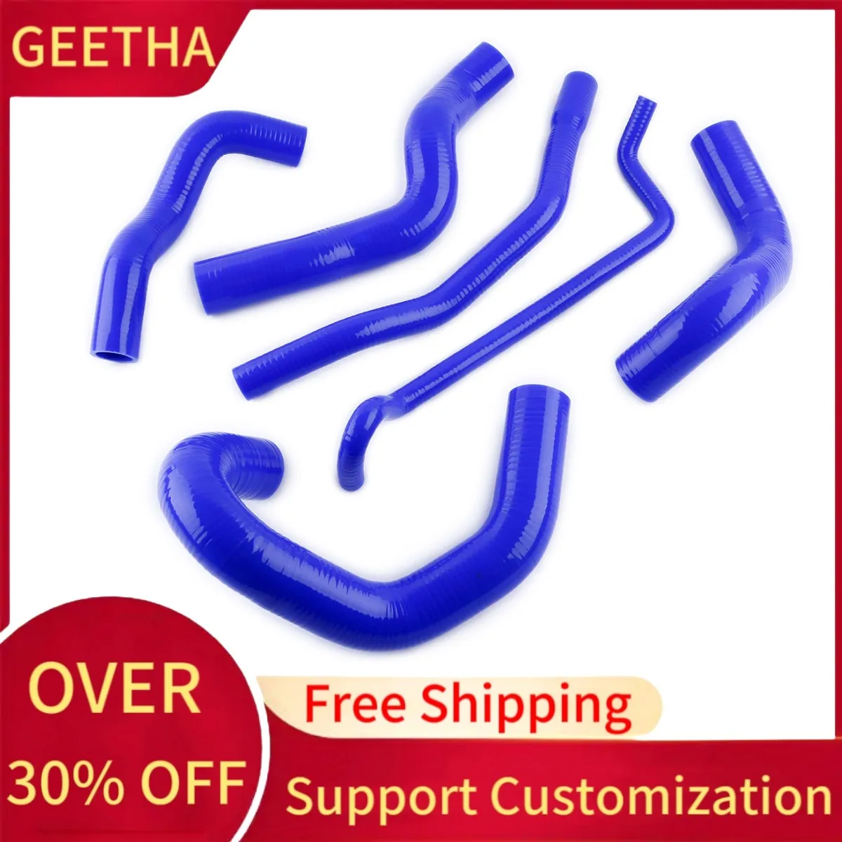 For 2005-2010 Ford Mustang GT Shelby V8 MT Silicone Radiator Coolant Pipe Tube Hose Kit