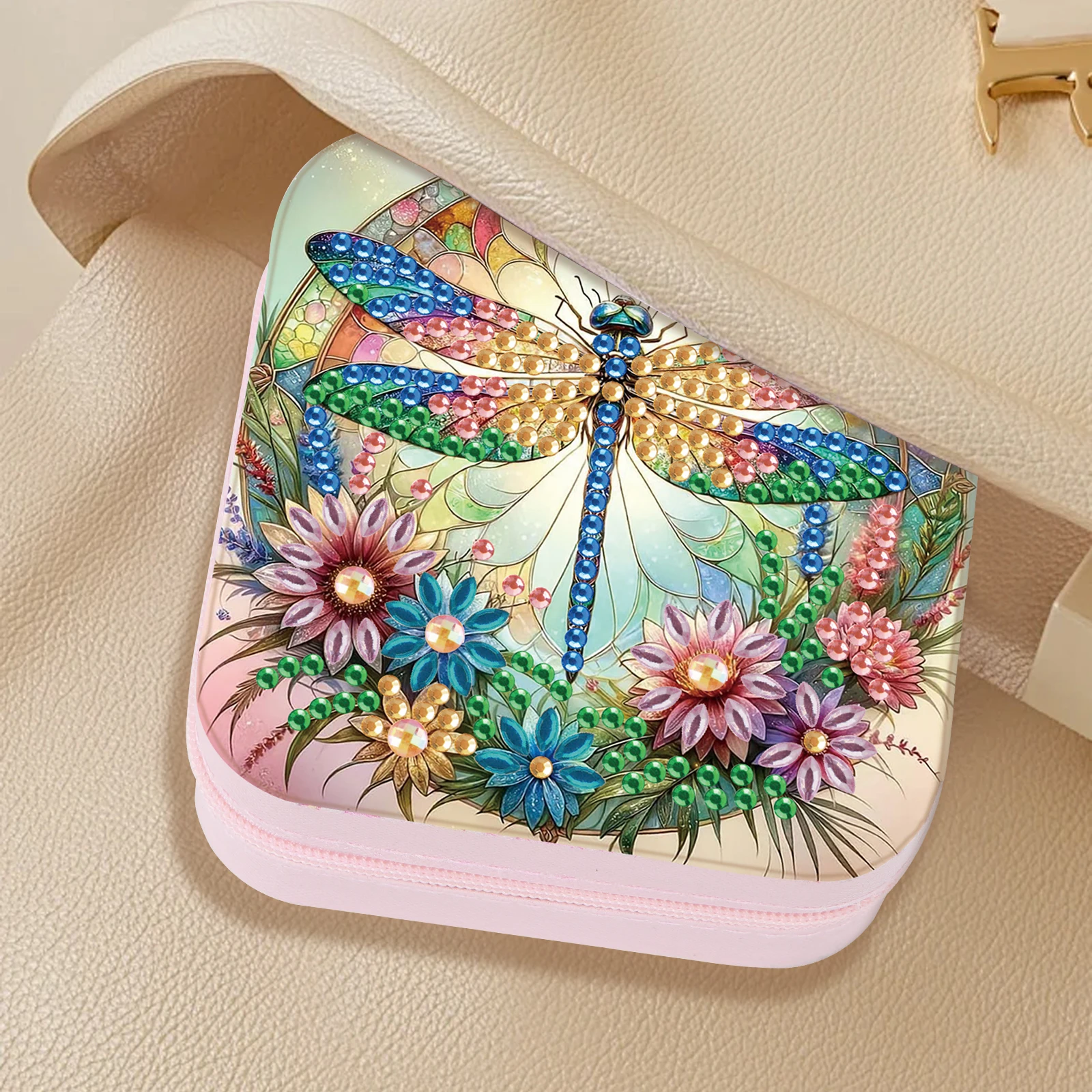 مجموعة صندوق تنظيم المجوهرات الماسية، صندوق مجوهرات DIY للبالغين من الأزهار والحيوانات، حقيبة مجوهرات محمولة لتخزين المجوهرات هدية #6