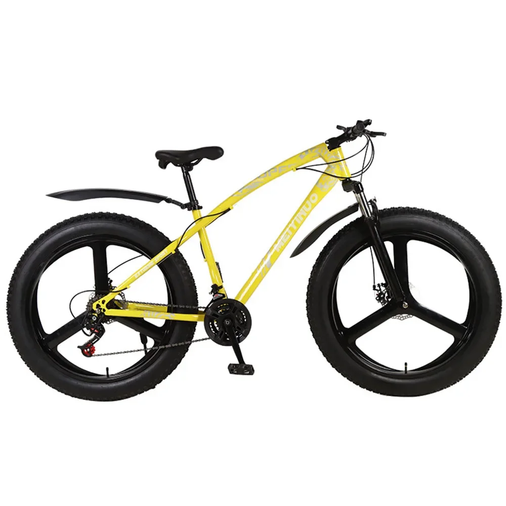 

26 Inch Bicycle Fat Bike Double Disc Brake Aluminum Alloy Mountain Bike 21 Speed Snow Bicycles Fat Tire Snow Bikes Road Bike