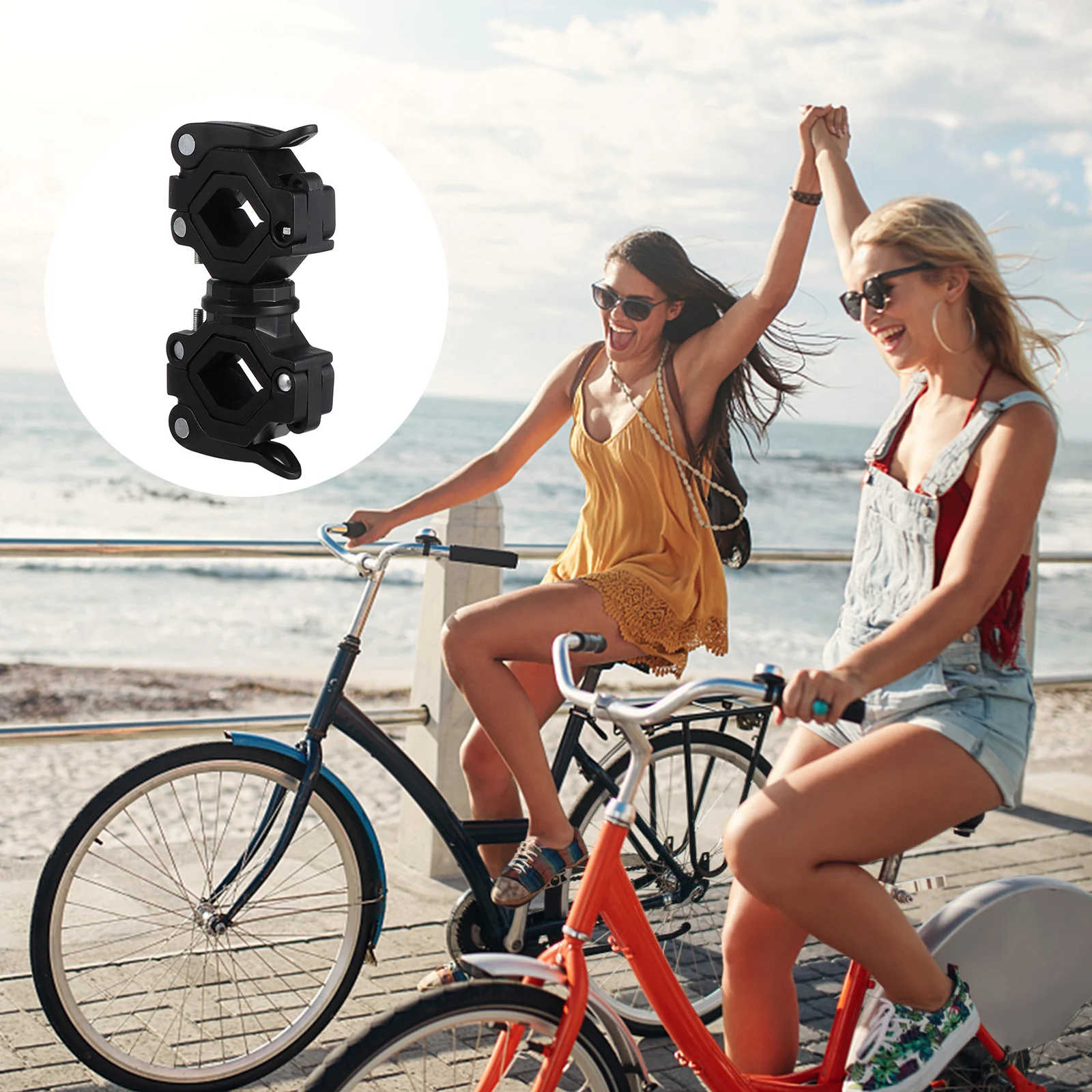 

Bike Light St Lamp Holder ABS Iron Durable 360 Degree Rotation Adjustable Diameter Flashlight Mounting Rack Accessories Bracket