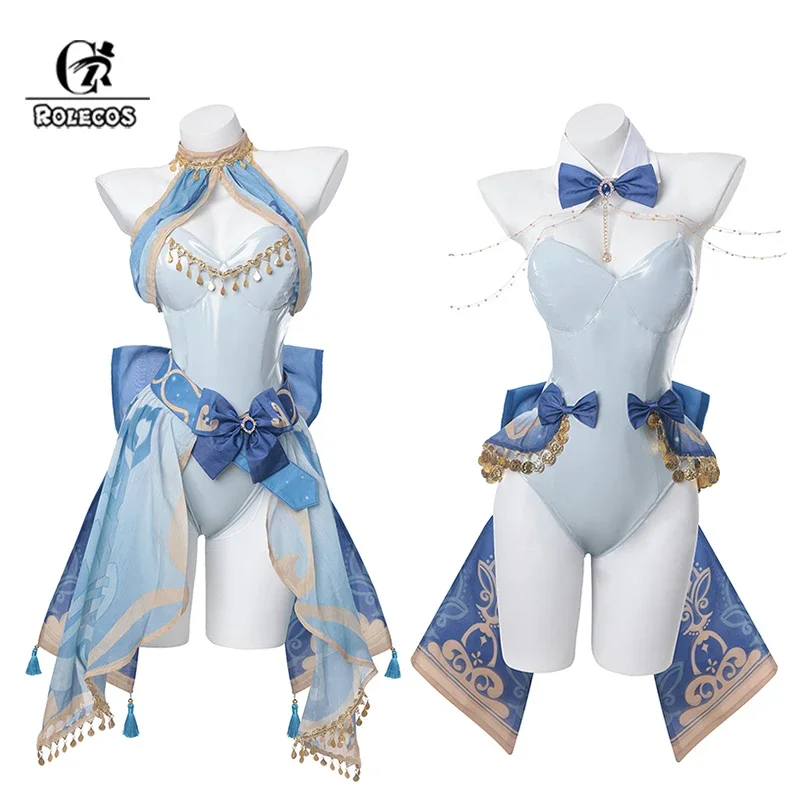 ROLECOS Bunny Girl Nilou Cosplay Costume Genshin Impact Nilou Bunny Costume Original Sexy Women Jumpsuit Style A and B