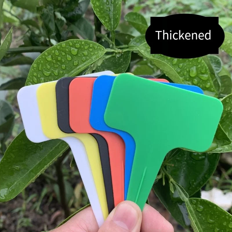 50 шт., 10 см, Т-образные утолщенные пластиковые бирки для растений, детские садовые этикетки, маркеры для овощных растений, этикетки для растений, садовые инструменты для рассады