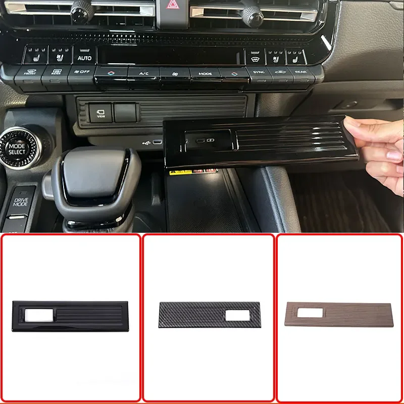 

For Toyota Land Cruiser Prado 250 LC250 2024+ ABS Black Car Cigarette Lighter Panel Sticker Car Interior Accessories 1Pcs