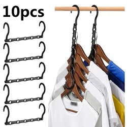 10 Pcs Space Saving Magic Hangers Sturdy Plastic Holder Heavy Clothes Organizer For Dorms Apartments Small Closet