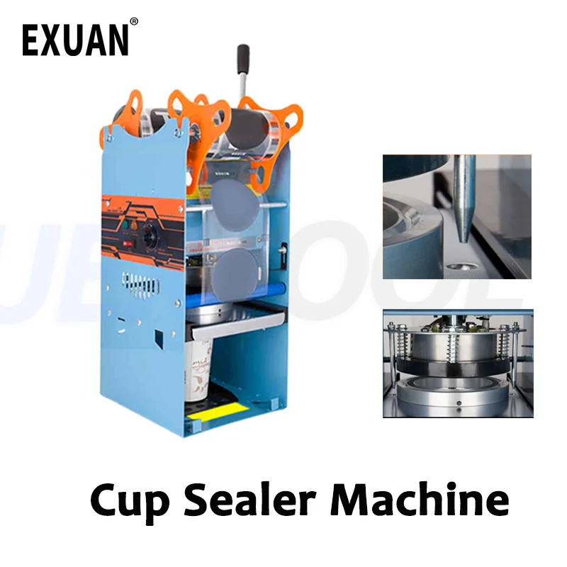 Manual Cup Sealing Machine Boba Tea Cup Sealing Machiner Clear PP Type Cup Manual Sealing Tools Commercial Sealing Device 220V