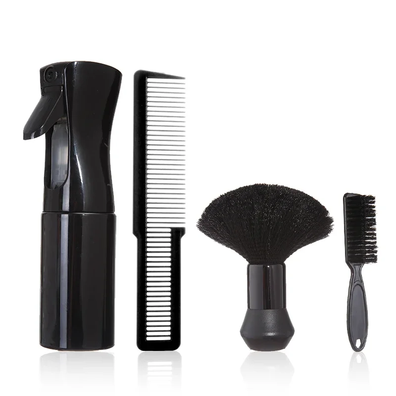 4 stücke Professionelle Barbershop Werkzeuge Spray Flasche Kamm Nylon Borsten Bart Pinsel Haar Reinigung Pinsel Salon Styling Zubehör