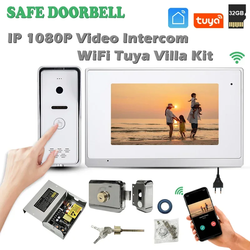 

Quality Certification IP 1080P 2MP Video Doorphone Intercom System 7 Inch Wifi Tuya Smart Home Gatebell One Key To call Doorbell